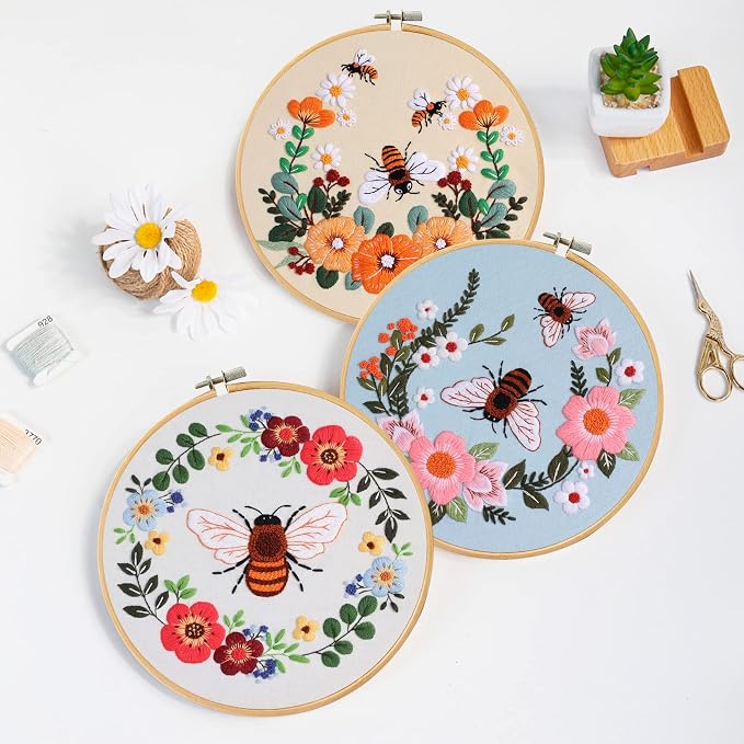 Santune 3 Pack Bee Embroidery Kit - Image 2