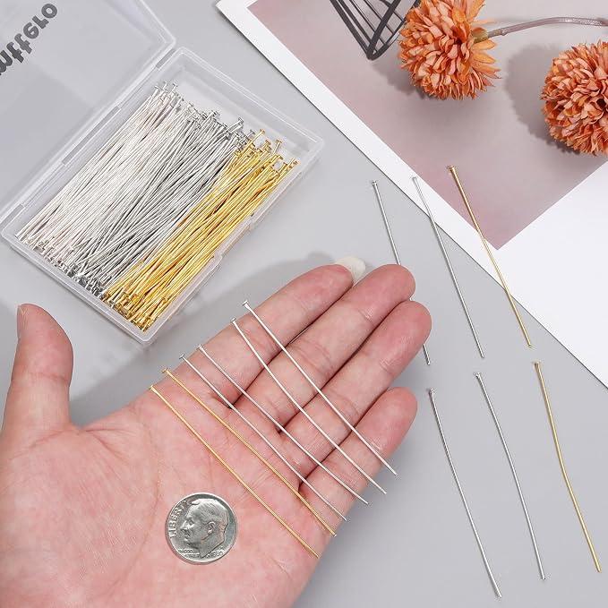210 Pcs 70mm/2.76 Inch 21 Gauge Head Pins - Image 3