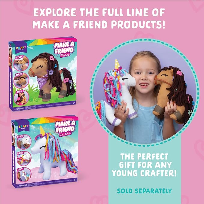 Craft- Tastic - Make a Friend Pony - Mini Sewing Kit, Arts and Crafts, Kids - Image 7