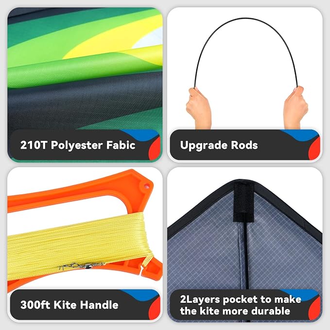 Kite, Large Delta Kites for Kids and Adults, Durable Multifunctional Beach Kite - Image 3