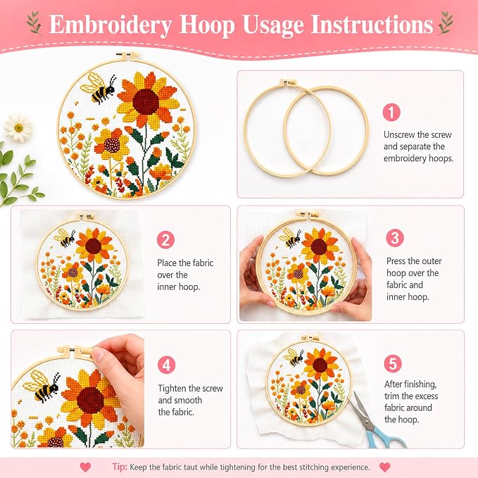 Zhenqing Bee & Flower Garden Cross Stitch Kit - Image 7