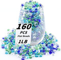 1 LB Flat Glass Beads, Mini Flat Round Pebbles by Foncomy