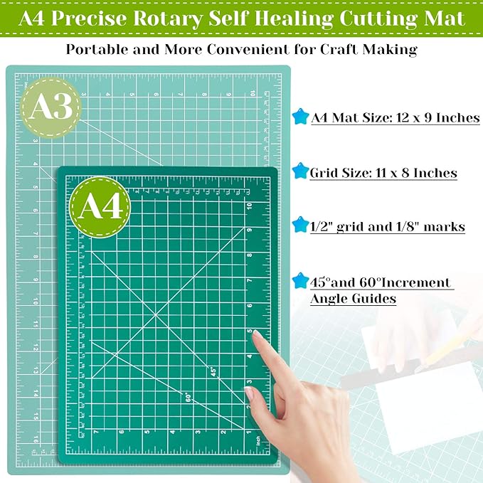 Rotary Cutter Set, Audab Self Healing Sewing Mats Rotary Cutter and Mat 45mm - Image 5