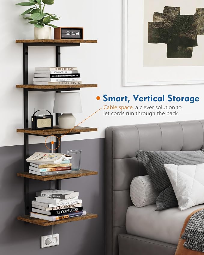 Harwaya 5 Tier Wall Bookshelf Unit - Image 5