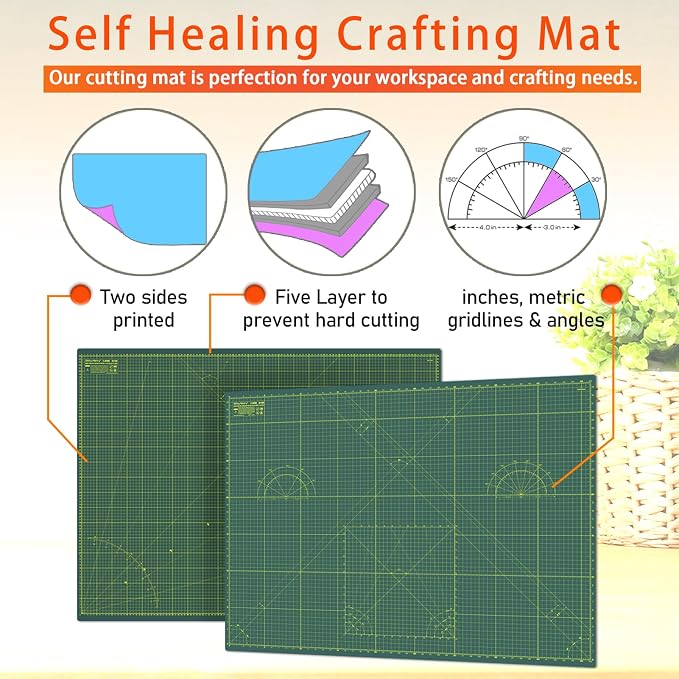 Self Healing Cutting Mat A3 12"x 18" Double Sided Green Mat - Image 5