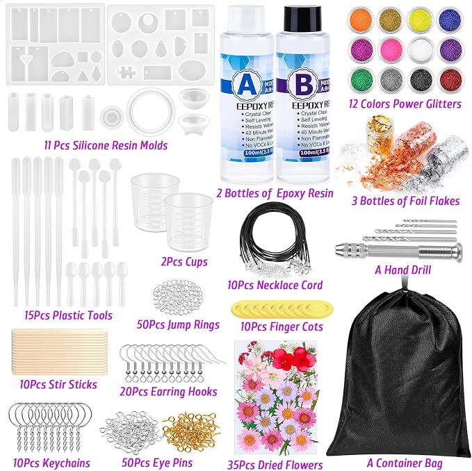 219Pcs Resin Kit for Beginners, Thrilez Resin Mold Kit - Image 4