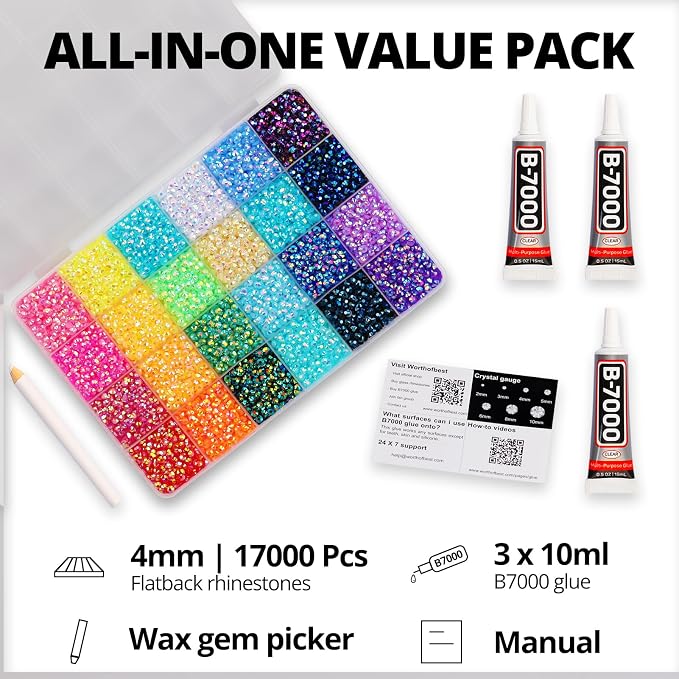 17000Pcs Resin Rhinestones for Bedazzling Crafting, 4mm Jelly Multicolor - Image 2