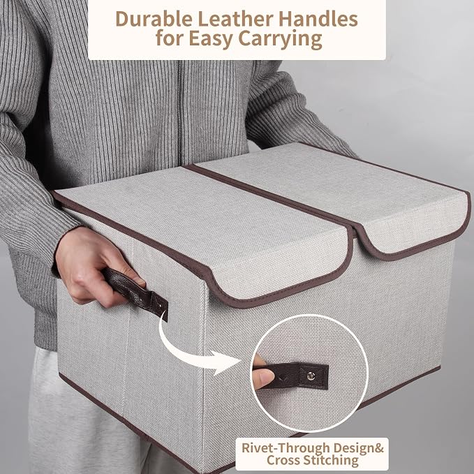 Foldable Fabric Storage Box, 16.5 x 11.8 x 9.8 inches, - Image 4