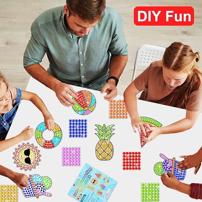 Qyeahkj 6pcs Summer Arts and Crafts Kits Suncatcher Easy Art Craft - Image 7