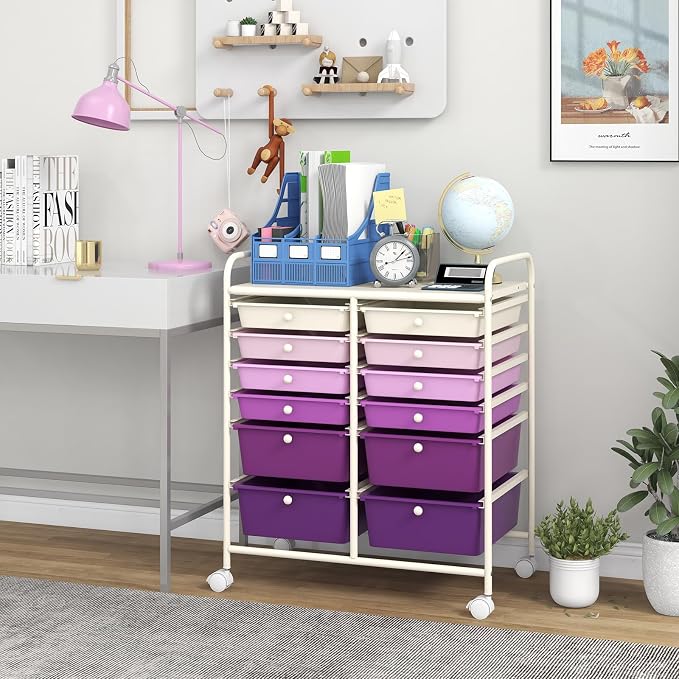 BECOMFORT 12-Drawer Rolling Cart by BECOMFORT