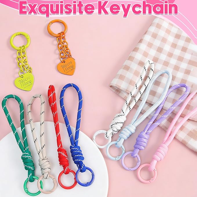 100 Pcs Round Carabiner Keychain Rings Bulk-10 Colors Metal Key Ring Clips - Image 6