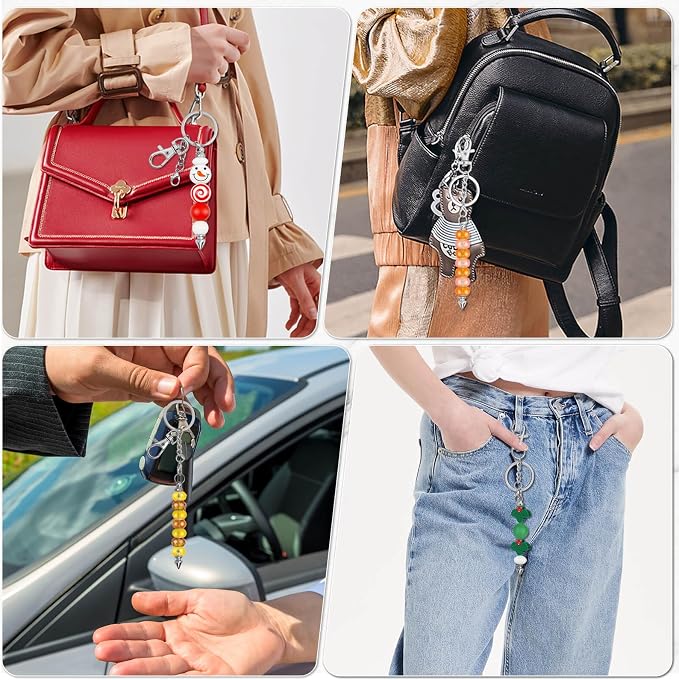 ROADPLUM 12 Pcs Beadable Keychain Bar, Alloy Blank Key Chain Accessories Bulk - Image 7