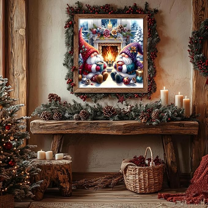 Eiazuiks Christmas Stamping Cross Stitch Kit, Gnomes Christmas Counting Cross - Image 3
