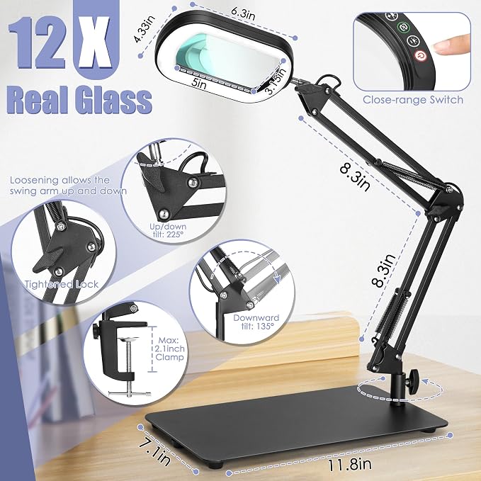 Drdefi 12X Square Magnifying Glass - Image 6