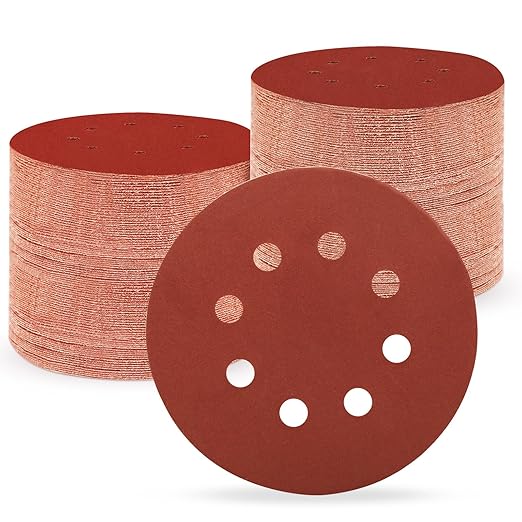 5 Inch 8 Hole Sanding Discs, 150 PCS 600 Grit Hook and Loop Sandpaper, Round Aluminum Oxide Sand Paper Discs for Random Orbital Sander