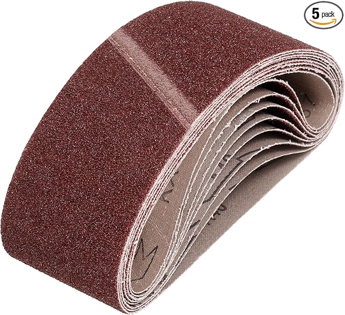HARFINGTON 4 x 24 Inch Sanding Belts, 5 Pcs 40 Grits Aluminum Oxide Belt Sander Abrasive File Belt for Woodworking, Metal Polishing, Knife Sharpener