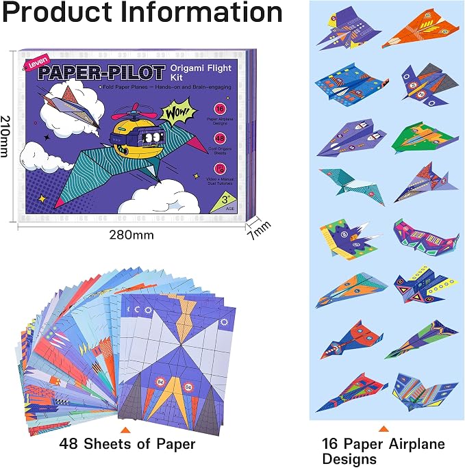 Leven DIY Paper Airplane Book, 16 Creative Folding Paper Planes - Image 8