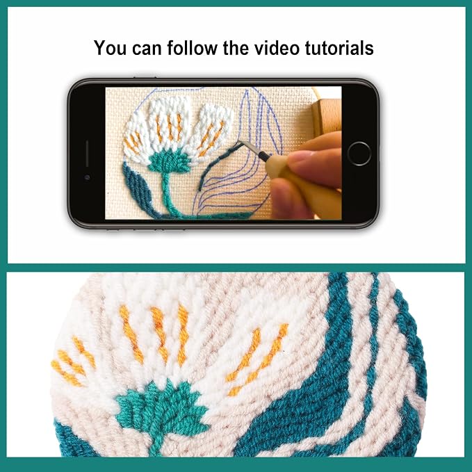 Myfelicity Punch Needle Kit, 6-Piece Set-Punch Needle Coaster Kit, - Image 2