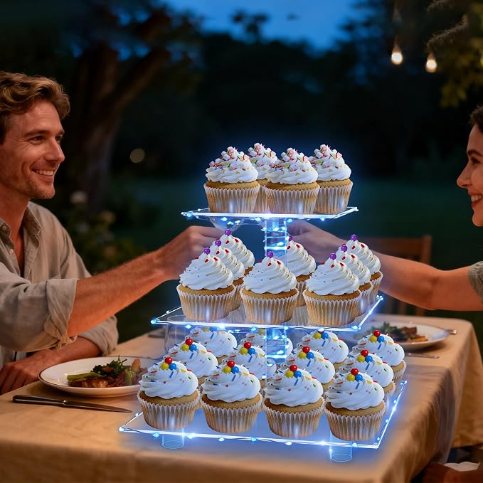 YestBuy 3 Tier Square Cupcake Stand - Image 5