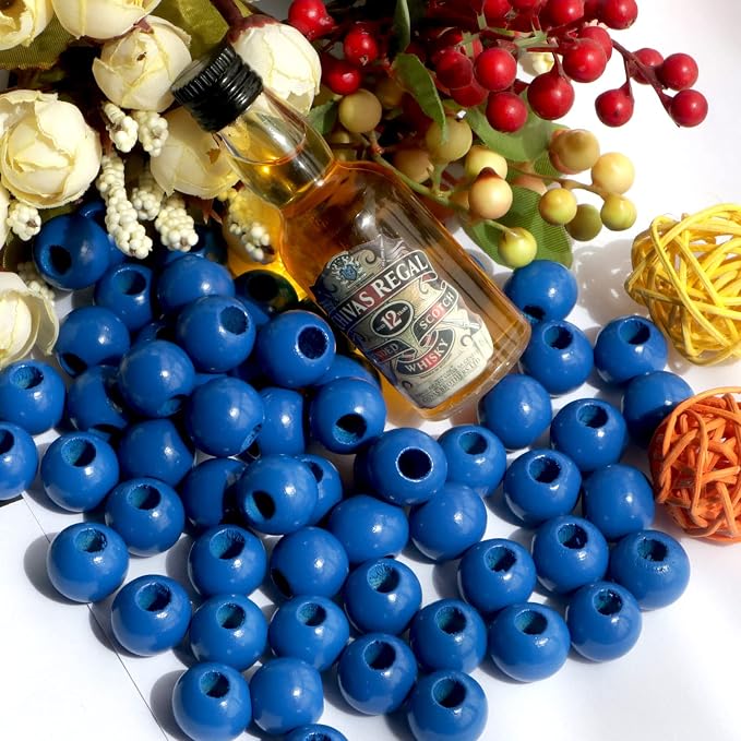240Pcs 16mm Navy Blue Wood Beads - Image 6