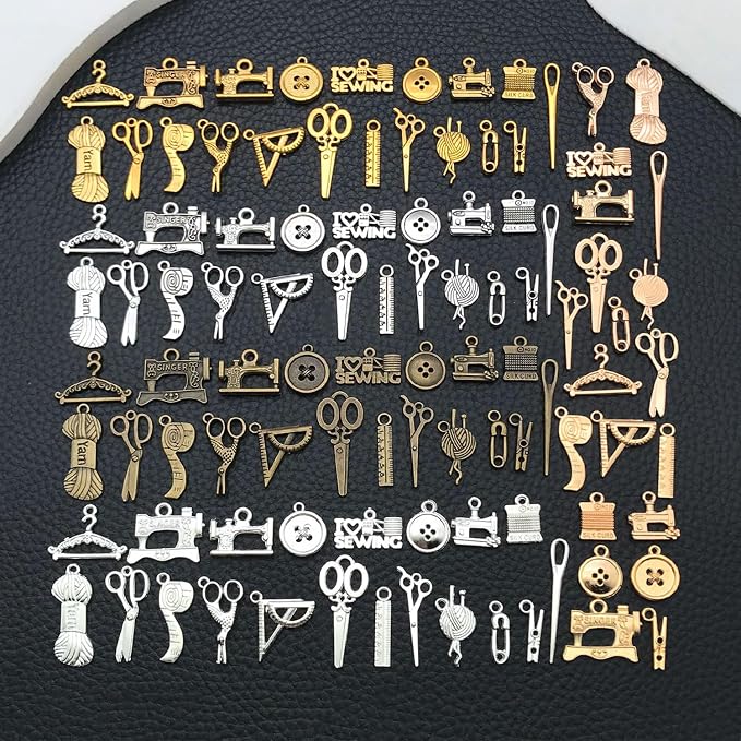 WOCRAFT 100pcs Sewings Charms for Jewelry Making Assorted Jewelry Bangle - Image 6