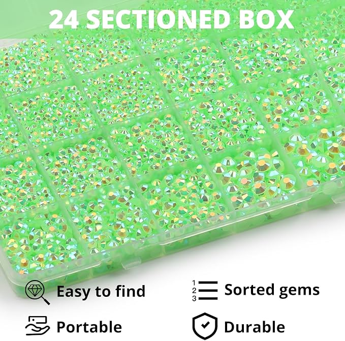 32000Pcs Lime Green Rhinestones - Image 3