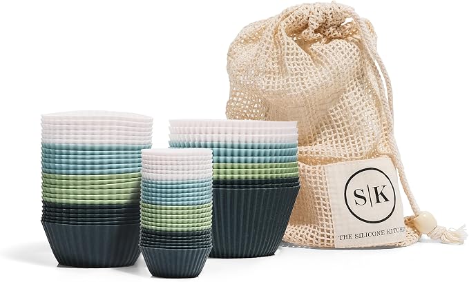 The Silicone Kitchen Reusable Silicone Baking Cups Gift Set Bundle, 24 Regular by TheSiliconeKitchen