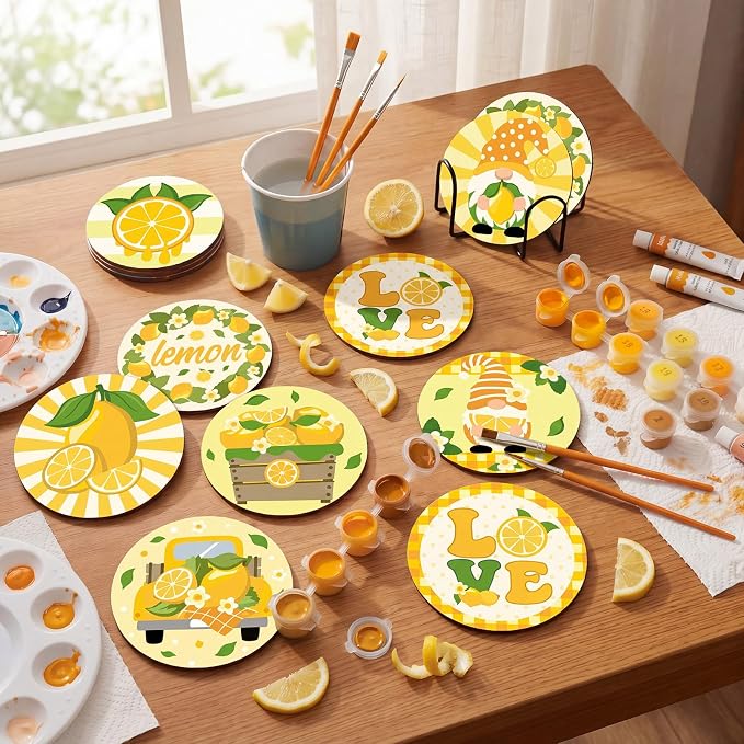 Reallnaive 8 Pcs Lemon Paint by Numbers Kit - Image 2