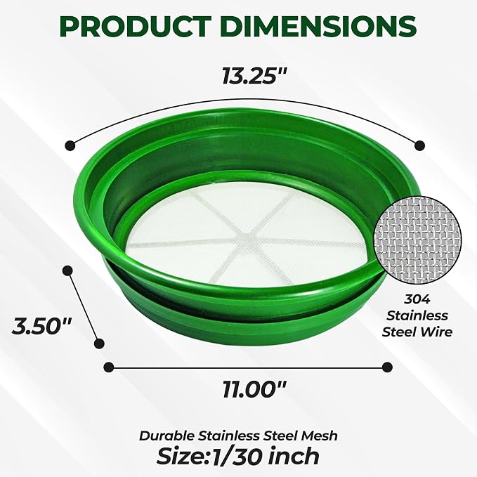 SE 13.25 Inch Wide Stackable Classifier Gold Prospecting Pan - Image 3