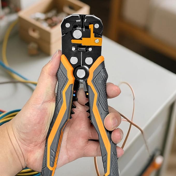 Automatic Wire Stripper for 10-24 AWG, 8 Inch 3-In-1 Tool for Stripping, Cutting, and Crimping, Multi-function Tool for Industrial and DIY Use