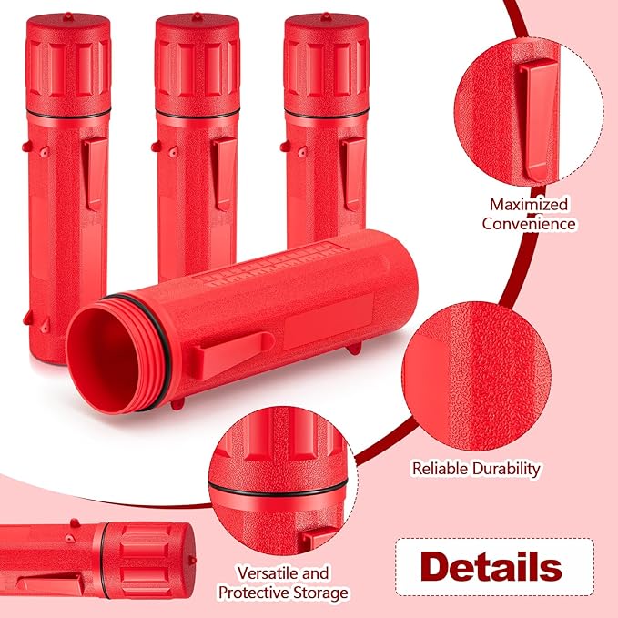 Zonon 4 Pcs Electrode Rod Storage Tube 14 Inch Airproof and Waterproof Welding Rod Holder for Canister(Red)