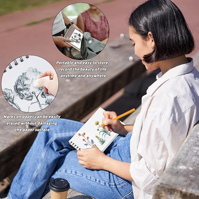 6 Pcs Sketchbook Bulk 9 x 12 In 600 Sheets Top Spiral Bound Sketch Pad Drawing - Image 5