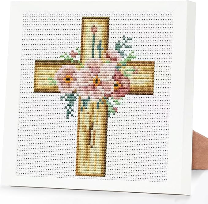 Tiwabb Cross Stitch Kits for Beginners, Flowers Stamped Cross Stitch for Adults by DIYHomeDecor