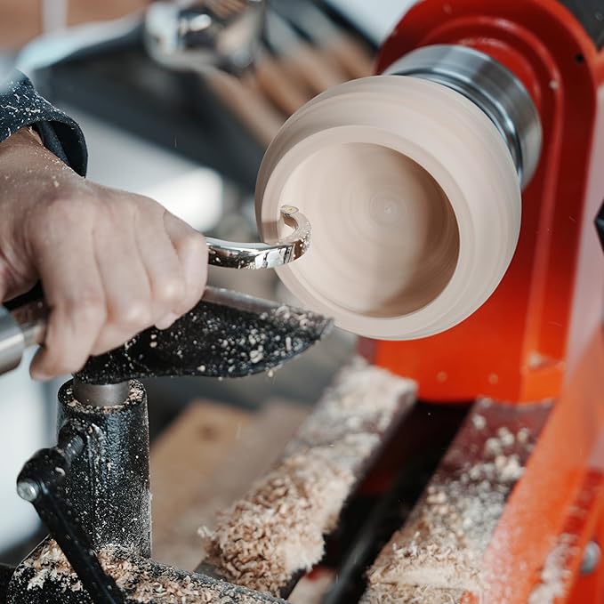 Hollowing Tool Overall length 22 1/2" Carbide Tipped Large Curved For Woodturning，Beech handle length: 15 1/2", Tool bar length: 7", with 8.9 * 2mm-30°TCT ROUND BLADE