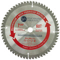 Benchmark Abrasives TCT 7 1/4 Inch Circular Saw Blade, Tungsten Carbide Tipped Non Ferrous Metal Cutting Saw Blades for Cutting Plastic, Fiberglass, PVC, Aluminum Cutting Blade - ‎(7-1/4" 60 Teeth)