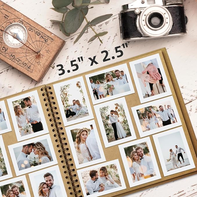Yopih 10x10 Inch DIY Scrapbook Photo Album, Hardcover Kraft Paper Acid-Free - Image 4