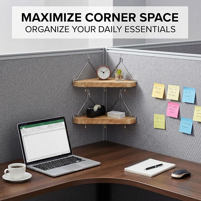 Fabric Wall Cubicle Corner Shelf - Image 7