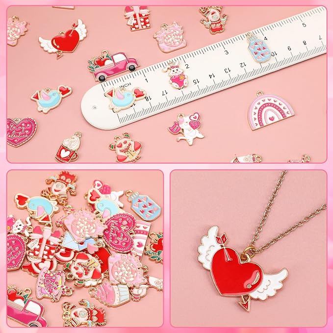 MARFOREVER 40 Pcs/20 Pairs Valentines Charms - Image 3