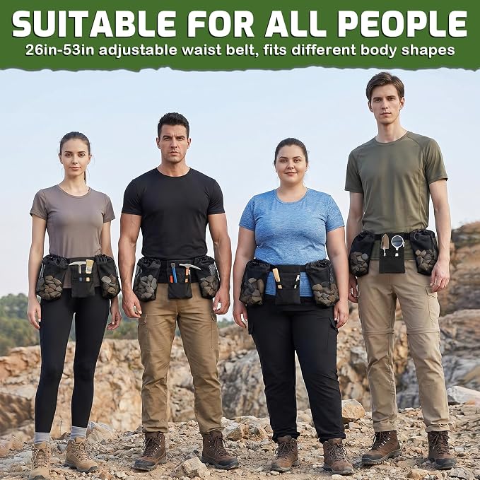 Rock Collecting Bag, Adjustable Foraging Waist Pack - Image 6