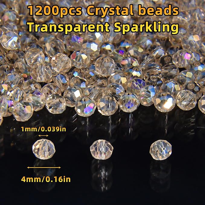 1200Pcs 4mm 4 for Jewelry Making Beads for Bracelets Necklace Pendants Making - Image 3