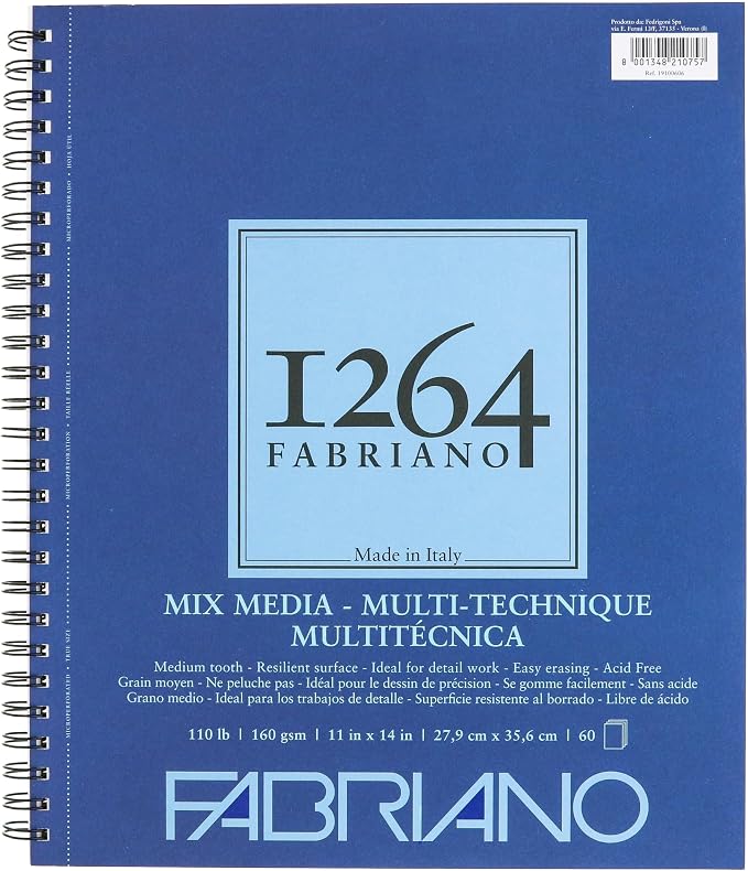 Fabriano 1264 Mixed Media Pad, 110 lb. by Fabriano