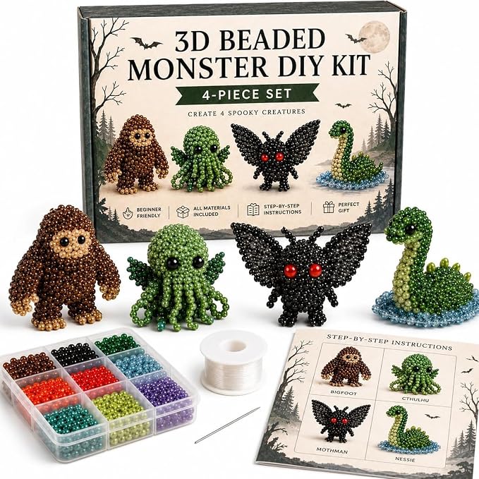 YADUO Tiny 3D Beaded Animal DIY Kit, Easy DIY Beading Embroidery Kit by YADUO