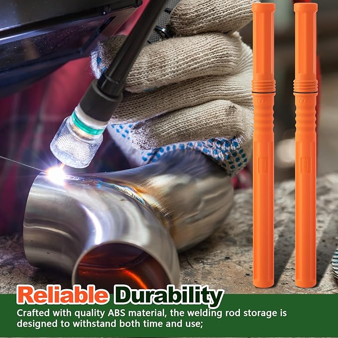 Tandefio 4 Pcs Welding Rod Storage Tube 40 Inch Tig Rod Storage Canisters Welding Electrode Holder Airproof Waterproof Container(Orange)
