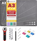 Mandala Crafts Self-Healing Cutting Mat Set – 12" x 18" A3 Black Gray by MandalaCrafts