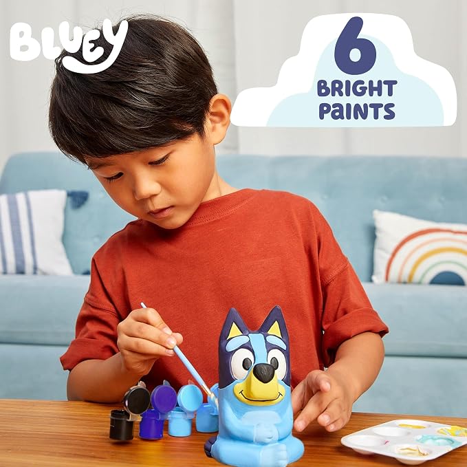 Bluey Paint Your Own Figurine, Fun Paintable Ceramic Figure, Includes 6 Acrylic - Image 3