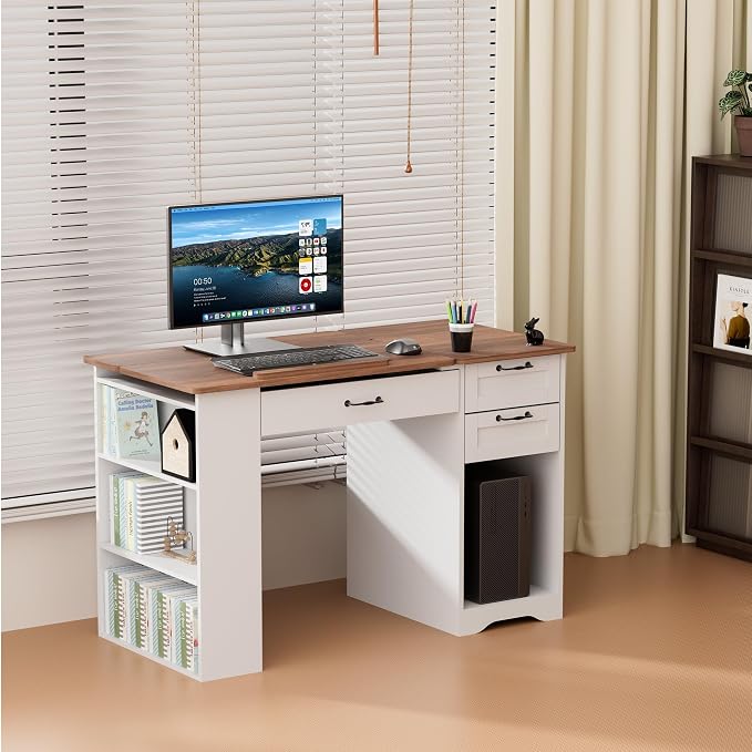 Drafting Table with Storage Cabinet & Drawers, Adjustable Drawing Desk with - Image 6