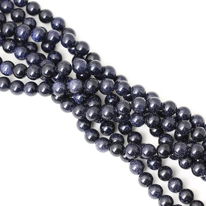 35PCS 10mm Natural Blue Sandstone Gemstone Round Loose Beads Stone Beads - Image 4