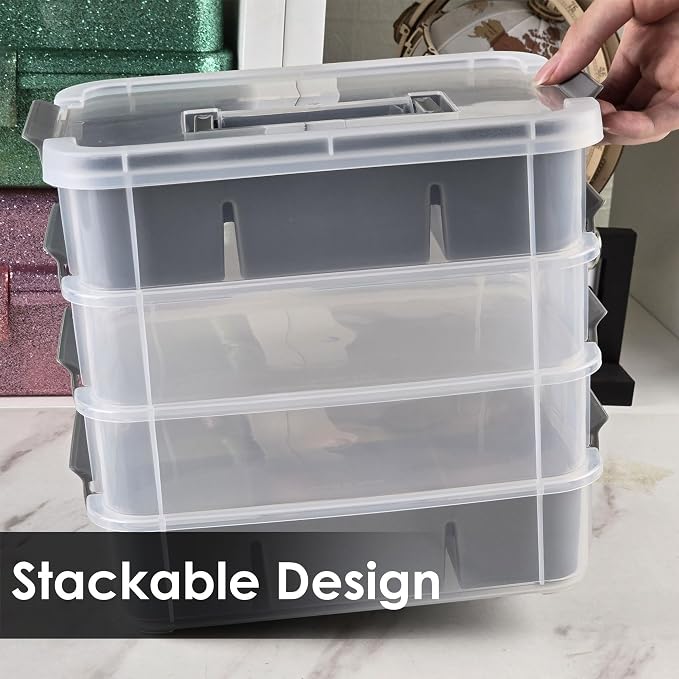 CraftGenes Grey&White Modern Plastic Storage Box - Image 9