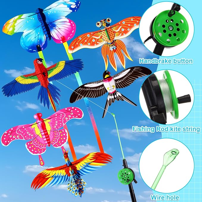 Simgoing 6 Pcs Mini Fishing Rod Kite - Image 3