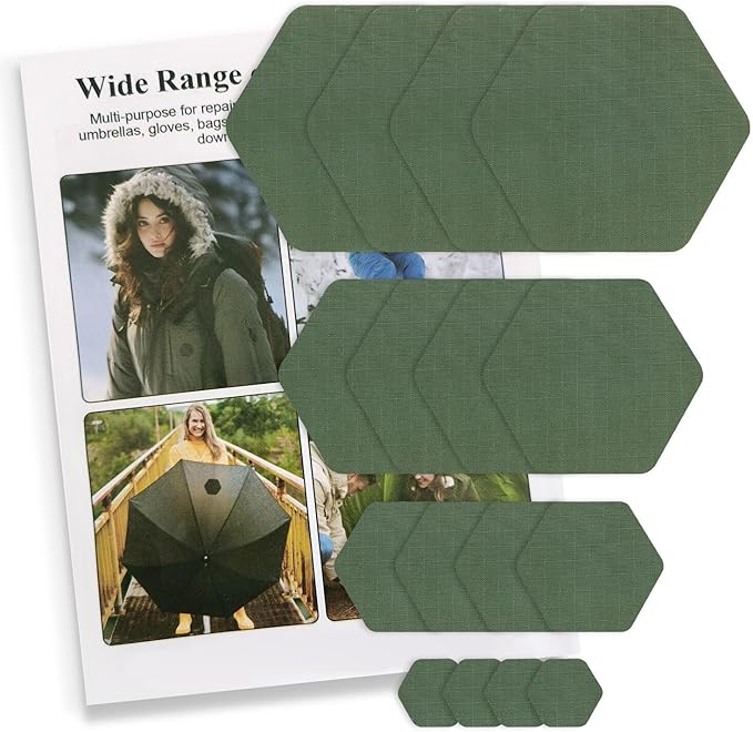 Down Jacket Repair Patches - Highly Effective Repair of Nylon Fabric, Waterproof Self-Adhesive Repair Patch for Down Jackets, Tents, Raincoats, Outdoor Equipment
